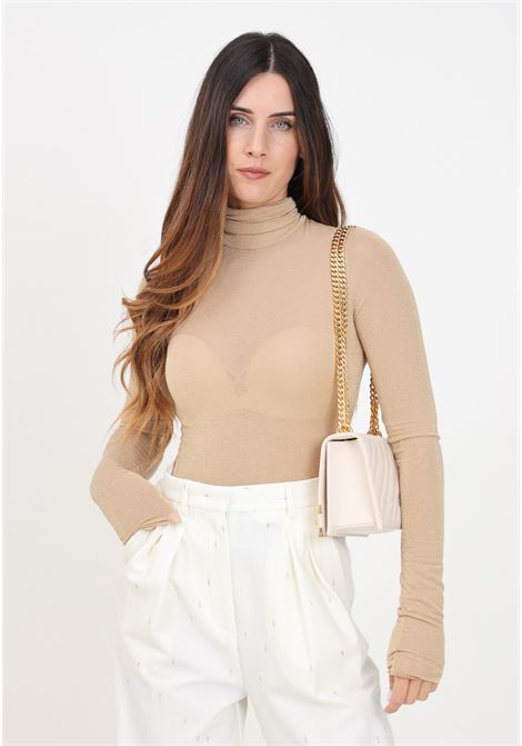 Women's gold turtleneck sweater with glitter SIMONA CORSELLINI | A24CPMG001-01-TJER00480118